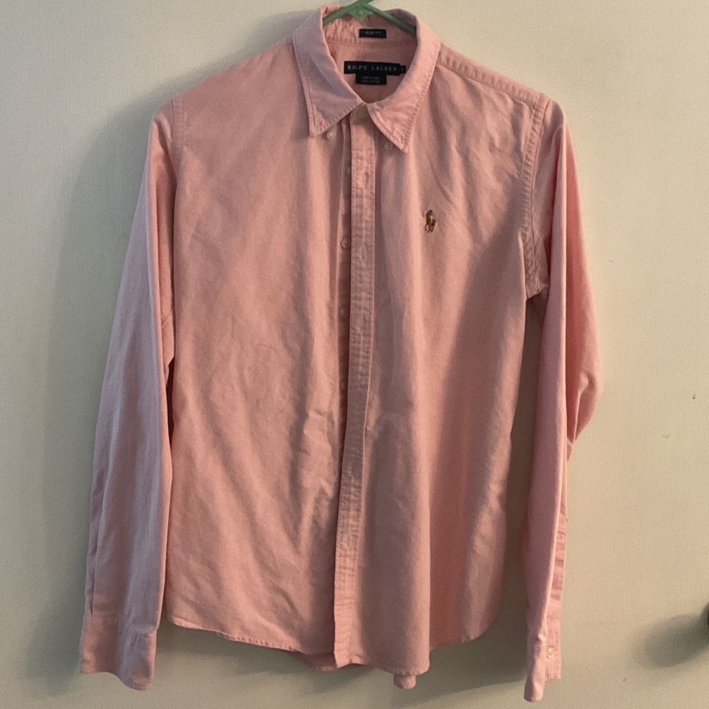 Ralph Lauren Women's Pink Button Down Shirt - Picture 4 of 5